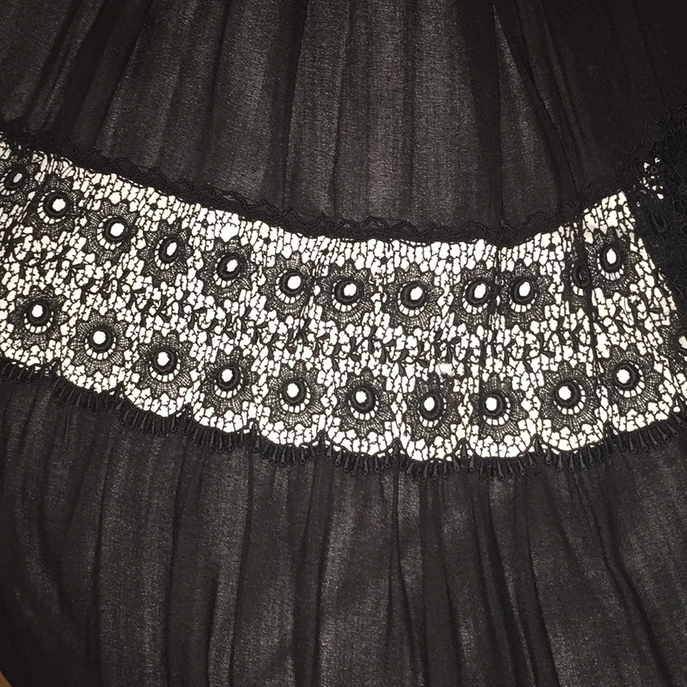 Vintage Victorian black lace skirt